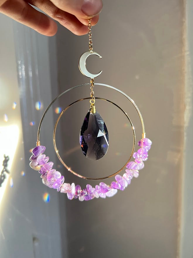 Aziza Horoszkópos napfogó 18k aranyozott csillagép medállal és születési kristállyal