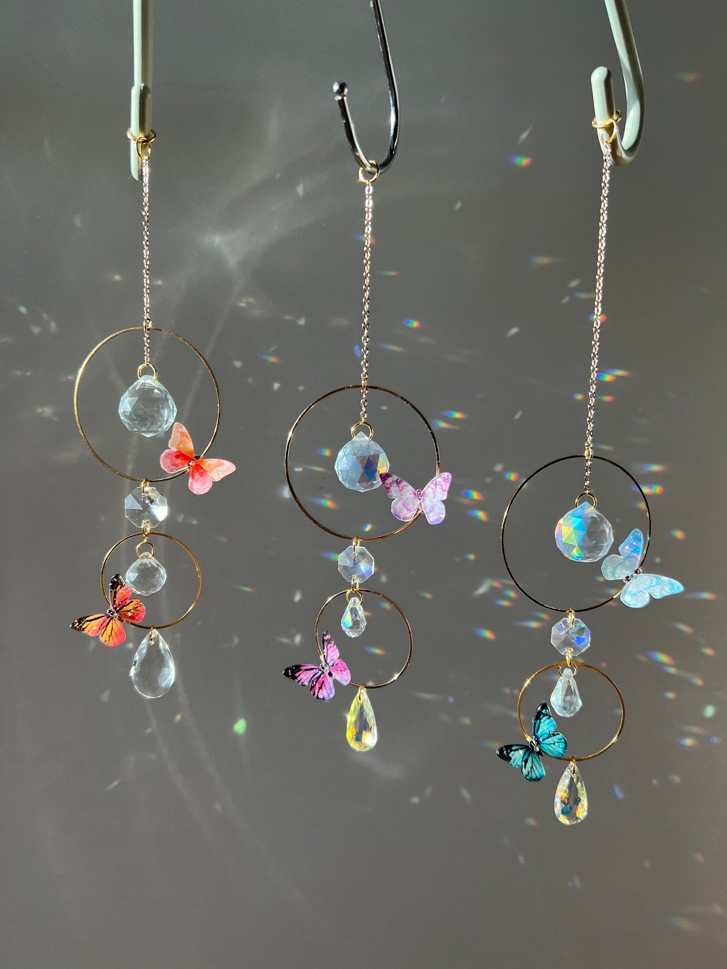 Butterlfy mini suncatcher, hanging crystal