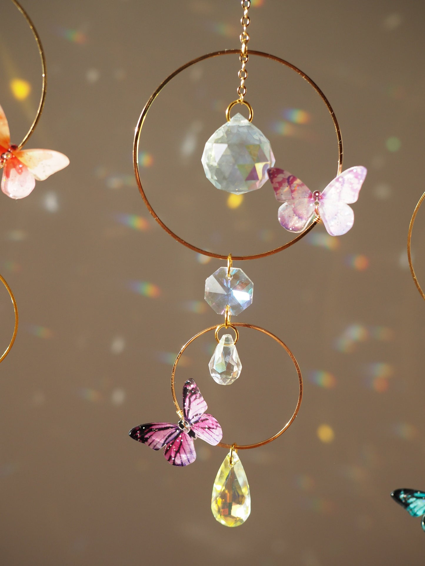 Butterlfy mini suncatcher, hanging crystal