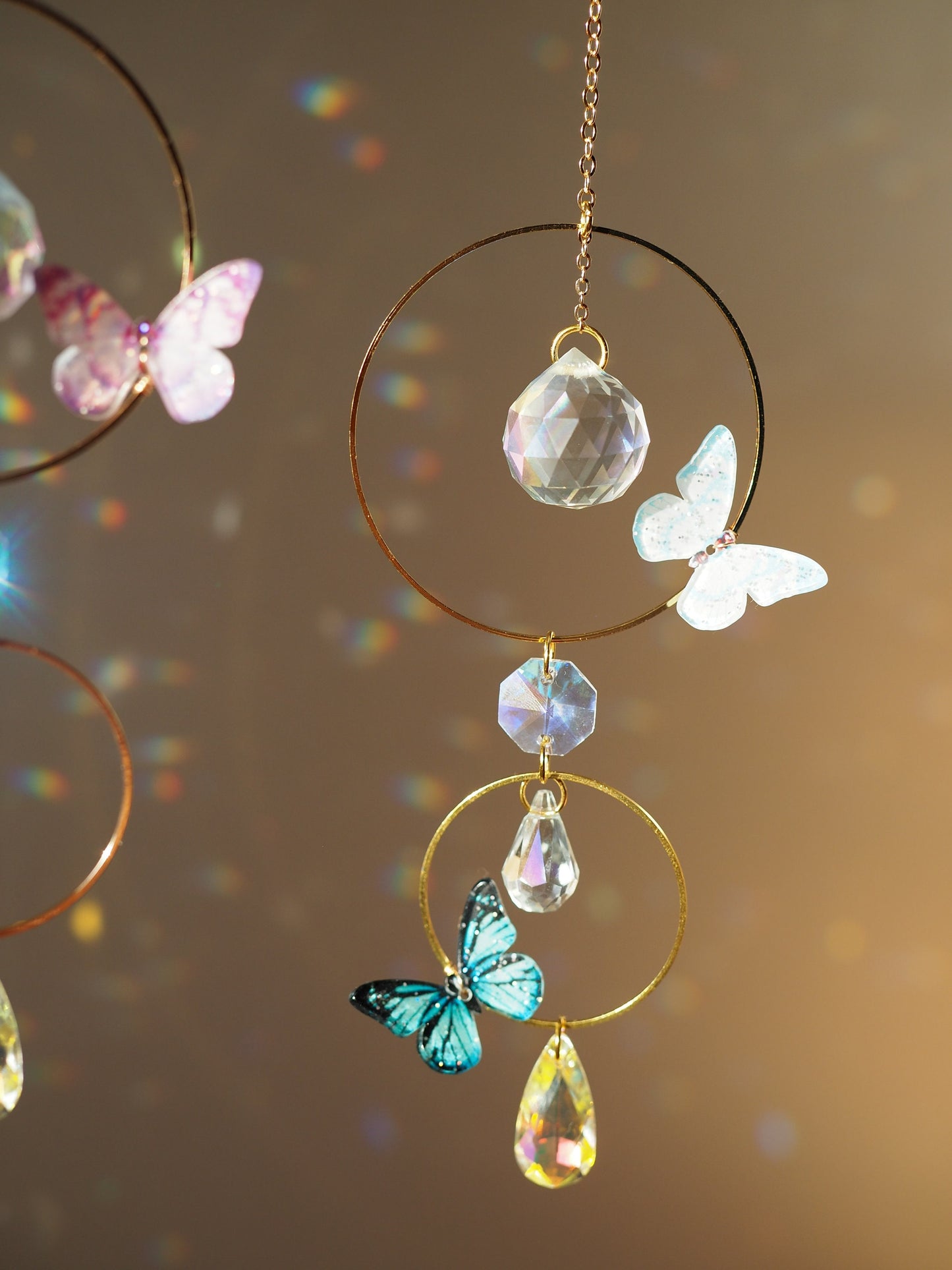 Butterlfy mini suncatcher, hanging crystal
