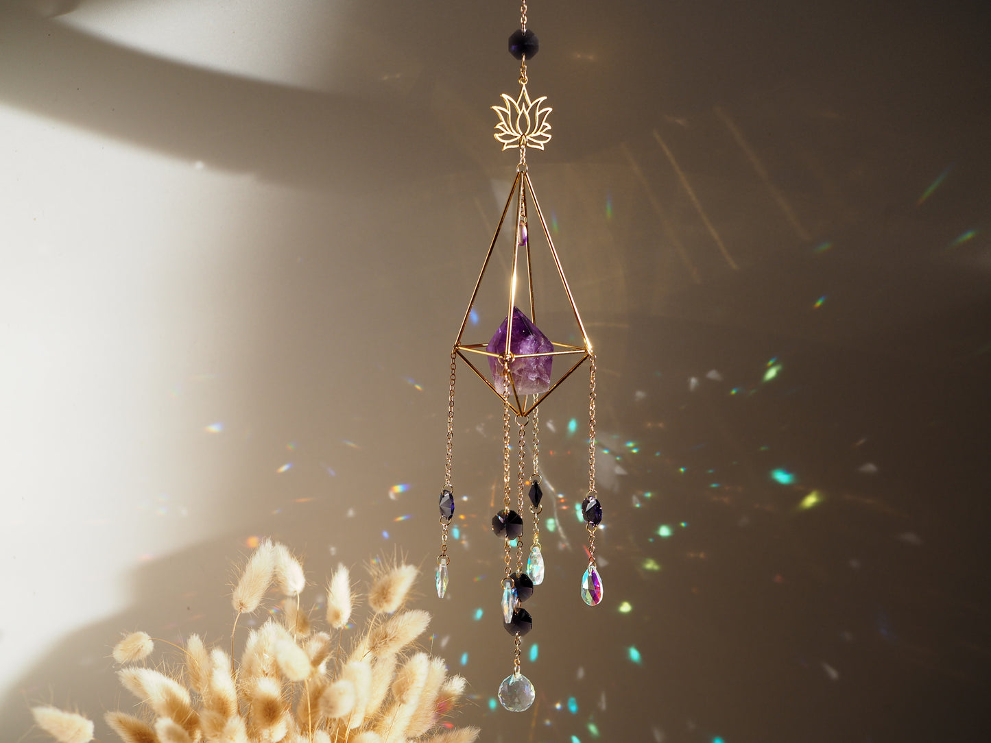 Ametiszt & lótusz napfogó prizma