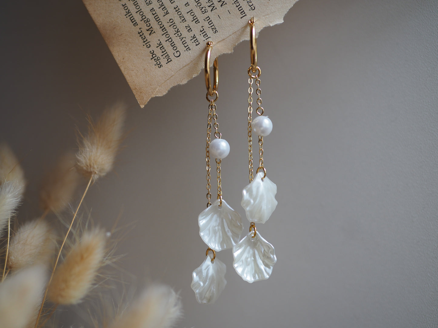 Virágszirmos Menyasszonyi lógós fülbevaló