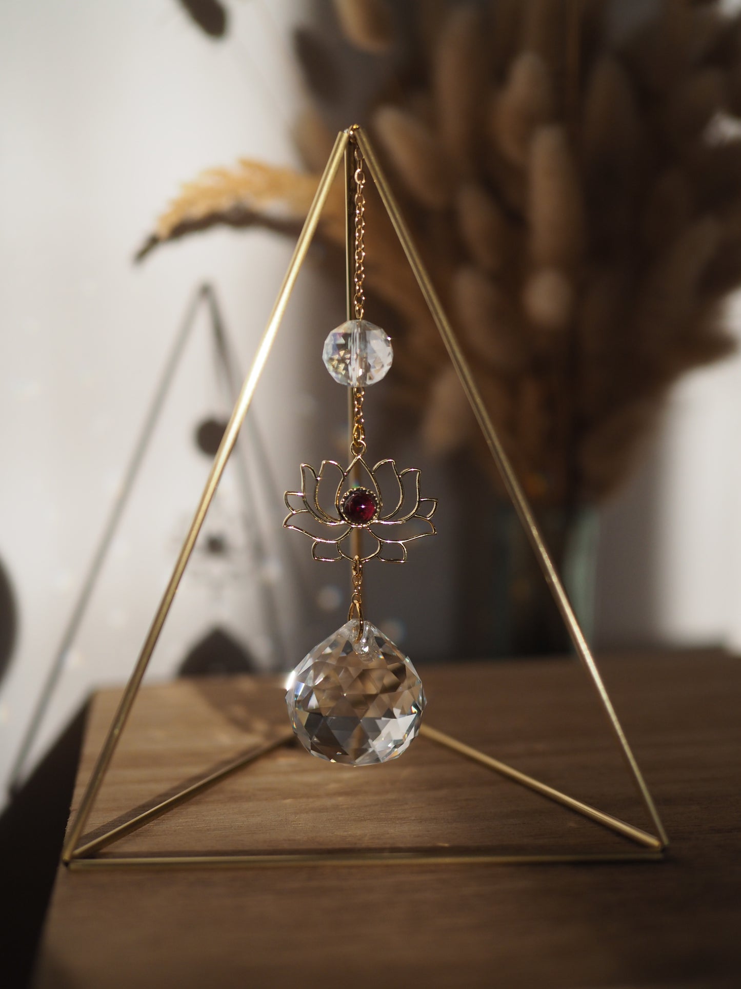 Lótusz virágos - Asztali prizma napfogó kristály dekoráció