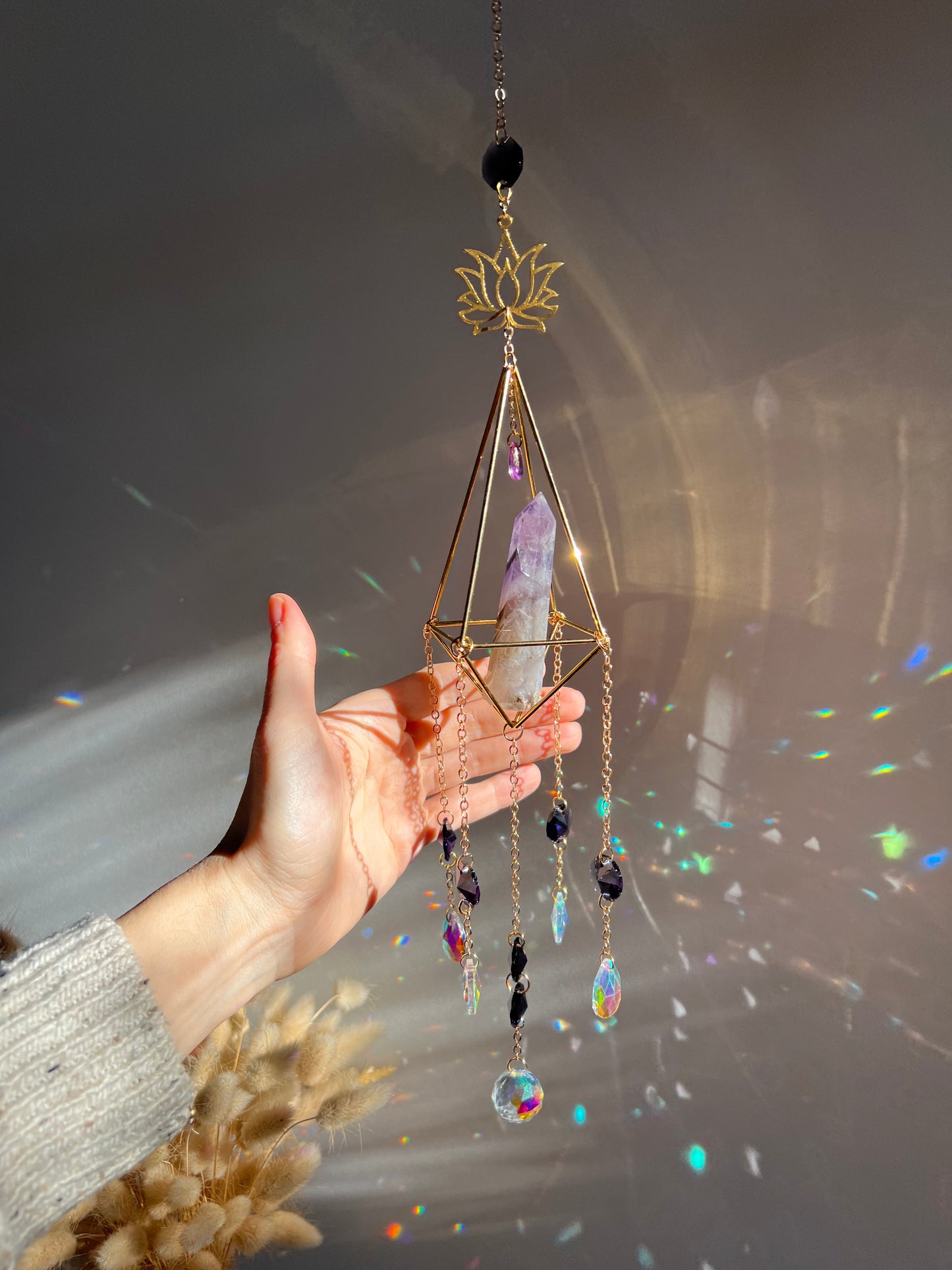 Ametiszt & lótusz napfogó prizma