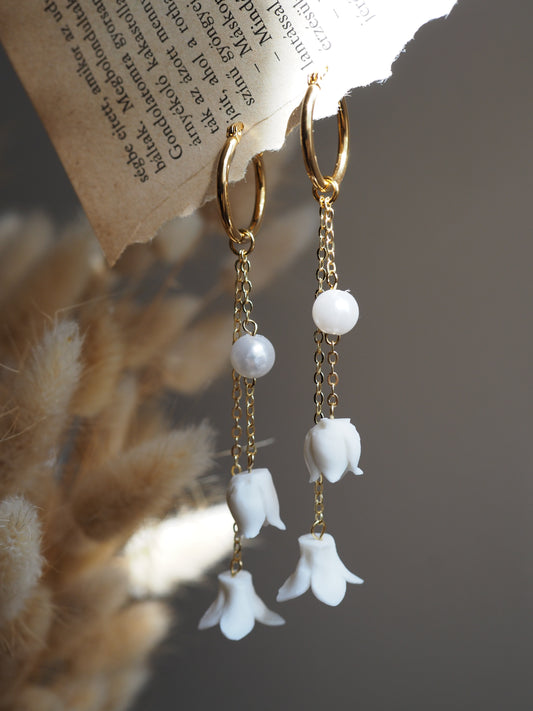 Virágos Menyasszonyi lógós fülbevaló