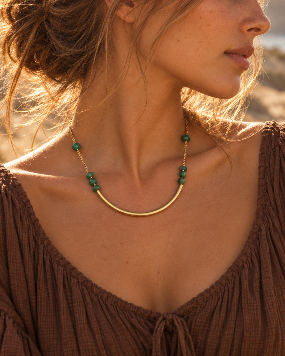 Zahra – Green Aventurine Choker - nyaklánc