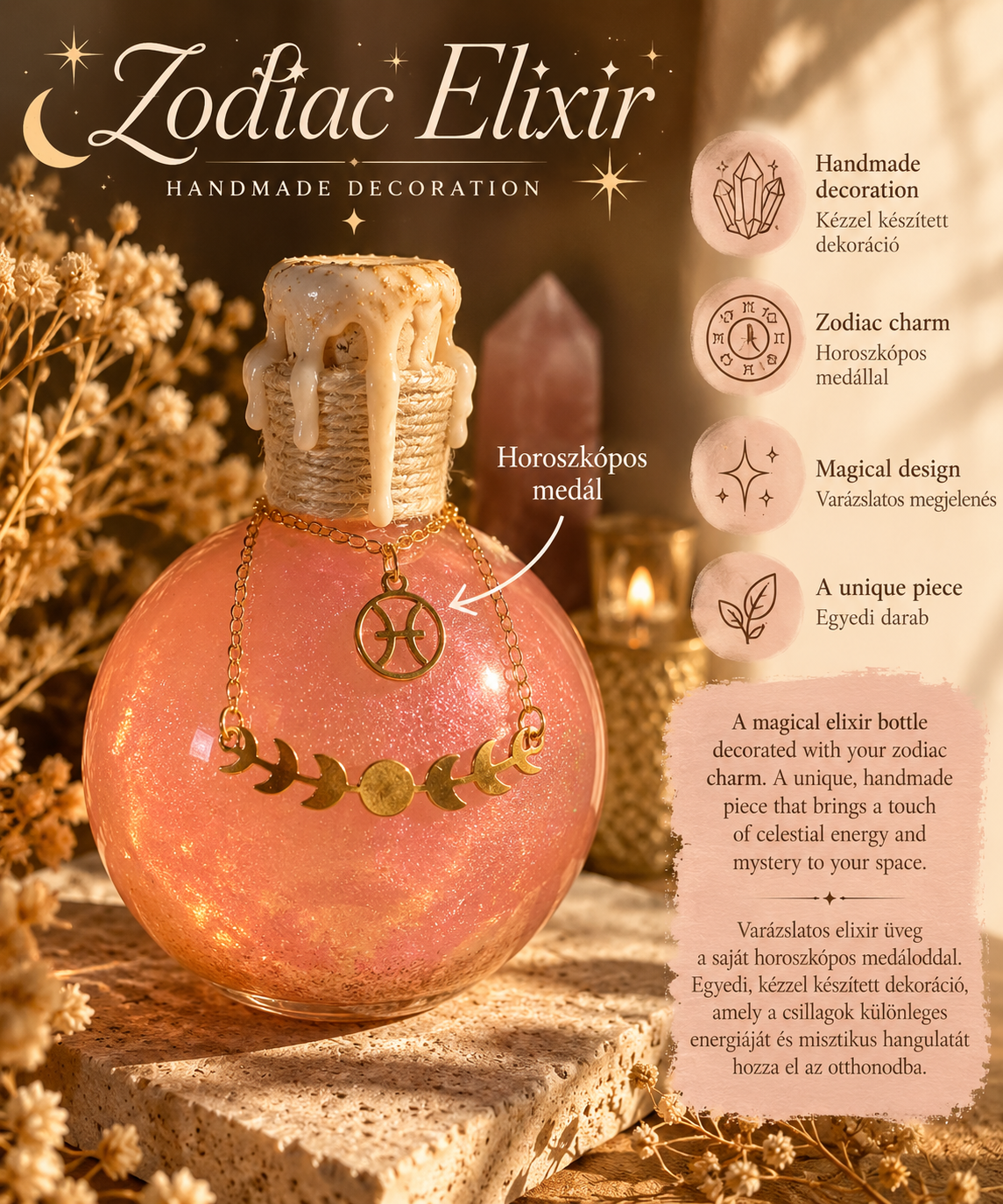 Horoszkópos varázsüveg - elixir dekoráció