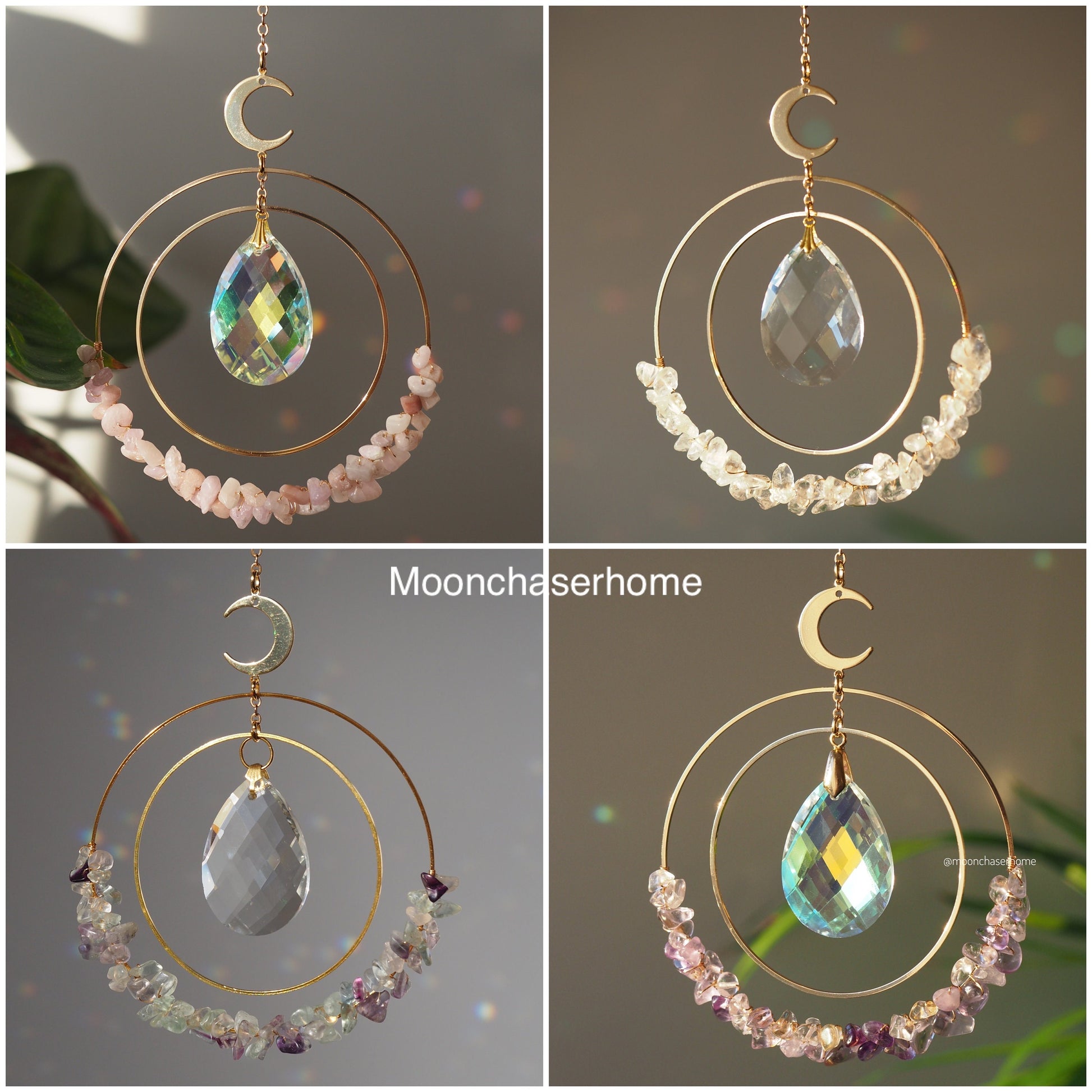 Aziza suncatcher personalised gift - 18K real GOLD PLATED moon car charm, birthday gift, gift for her, sun catcher