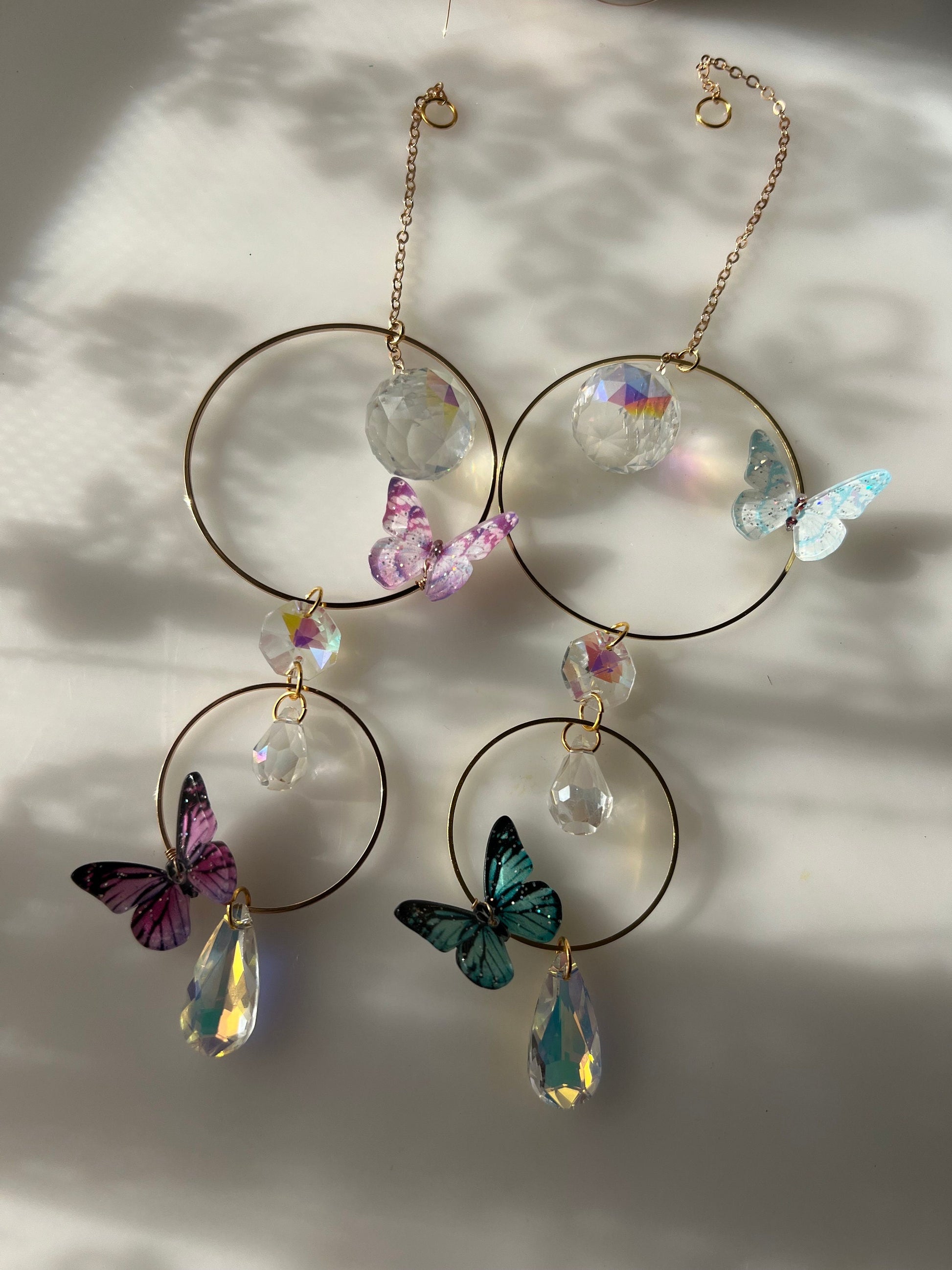 Butterlfy mini suncatcher, hanging crystal