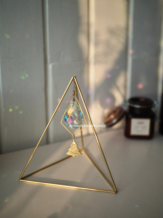 Christmas decor, Holiday gift, home decor,suncatcher, rainbow prism,office decor gift for her, crystal prisma, Christmas gift, Winter decor