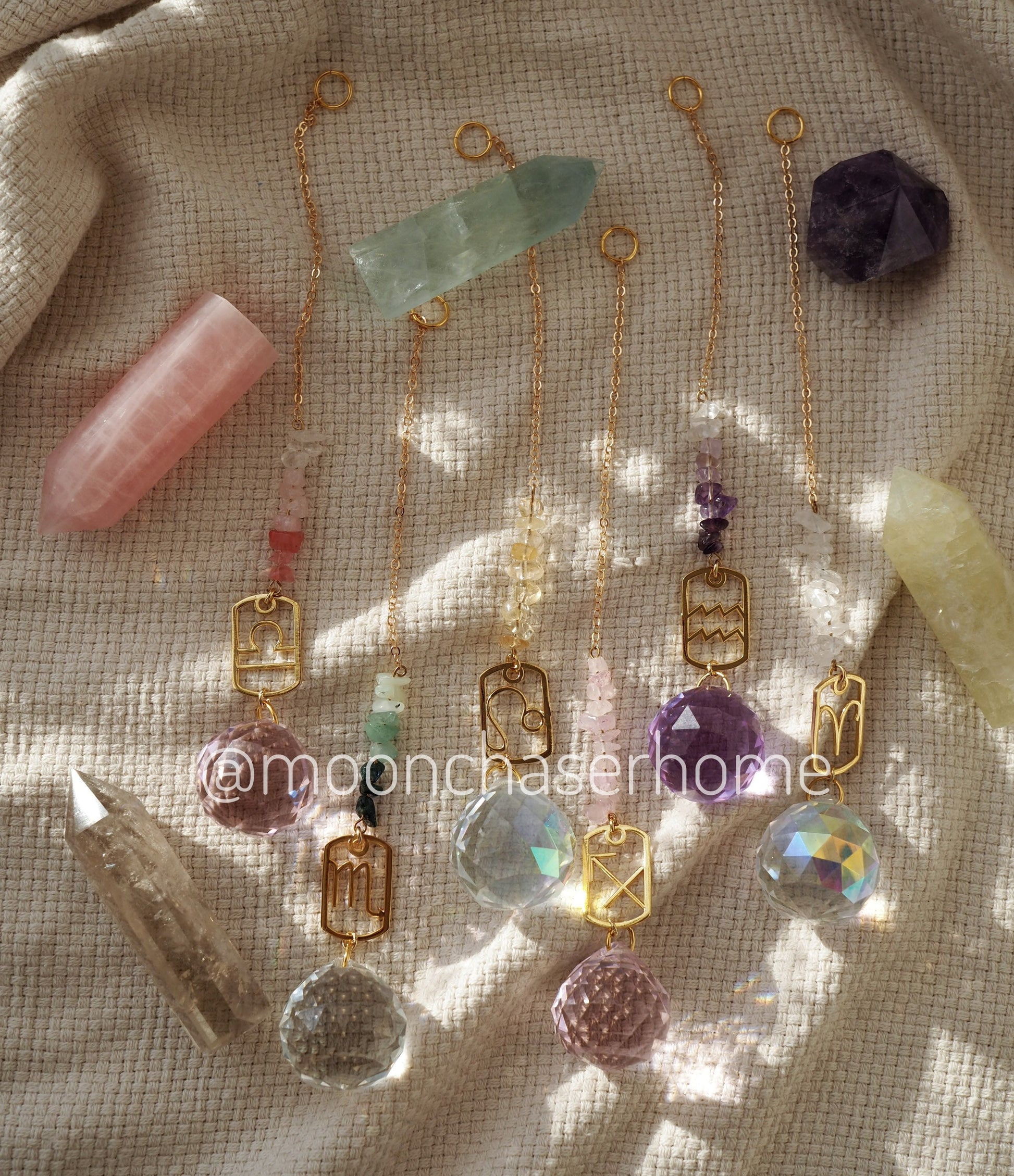 Car charm-Zodiac Crystal suncatcher-18K real GOLD PLATED pendant+aurora borealis crystals,gift for woman, birthday gift, Horoscope gift