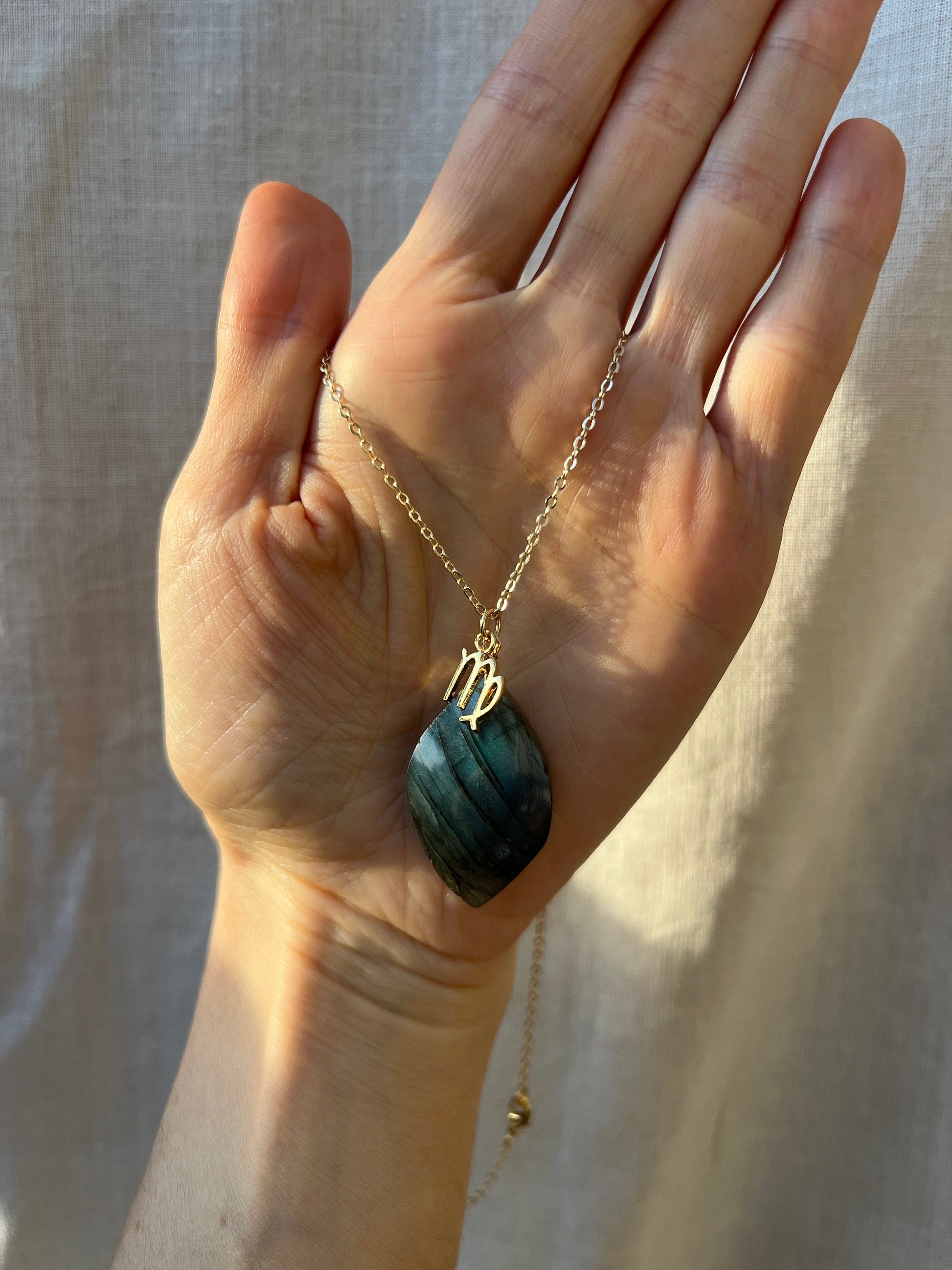 Rainbow Labradorite Necklace, real gold filled jewelry, large labradorite pendant