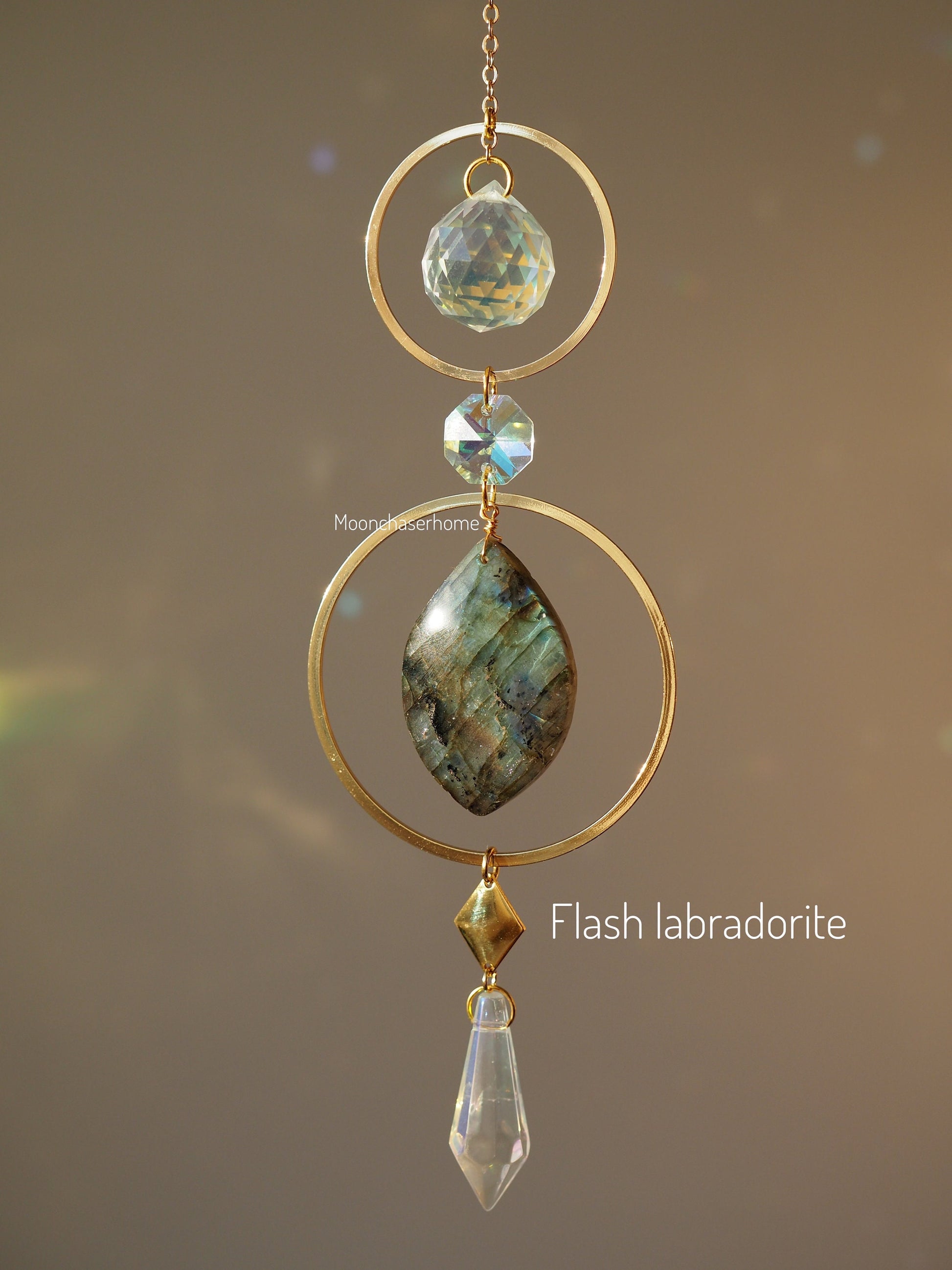 Issa suncatcher, natural crystal car charm, special gift