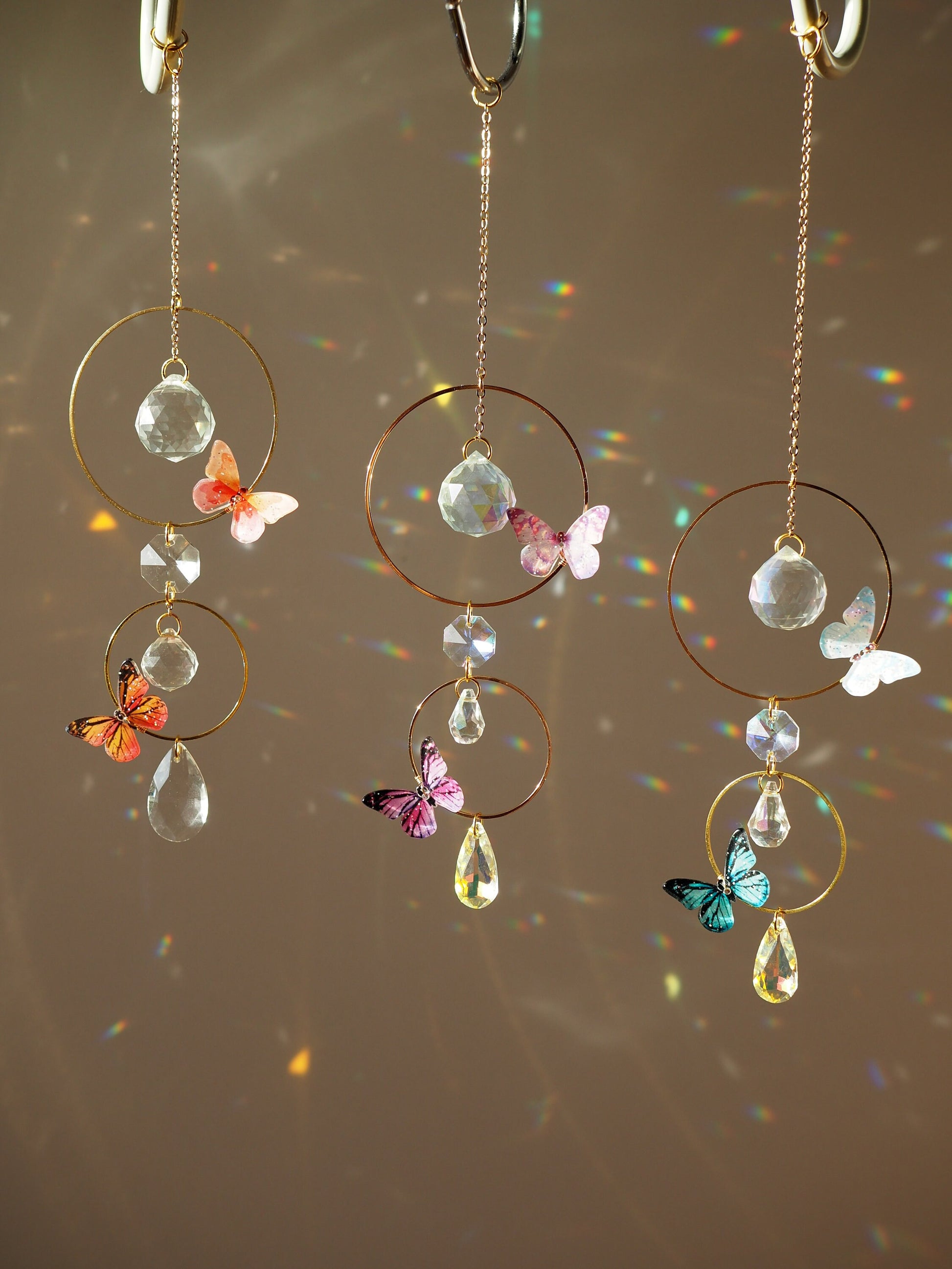 Butterlfy mini suncatcher, hanging crystal