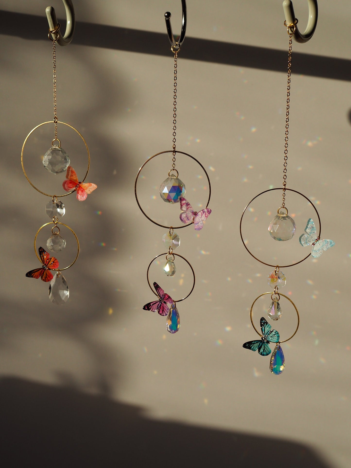 Butterlfy mini suncatcher, hanging crystal